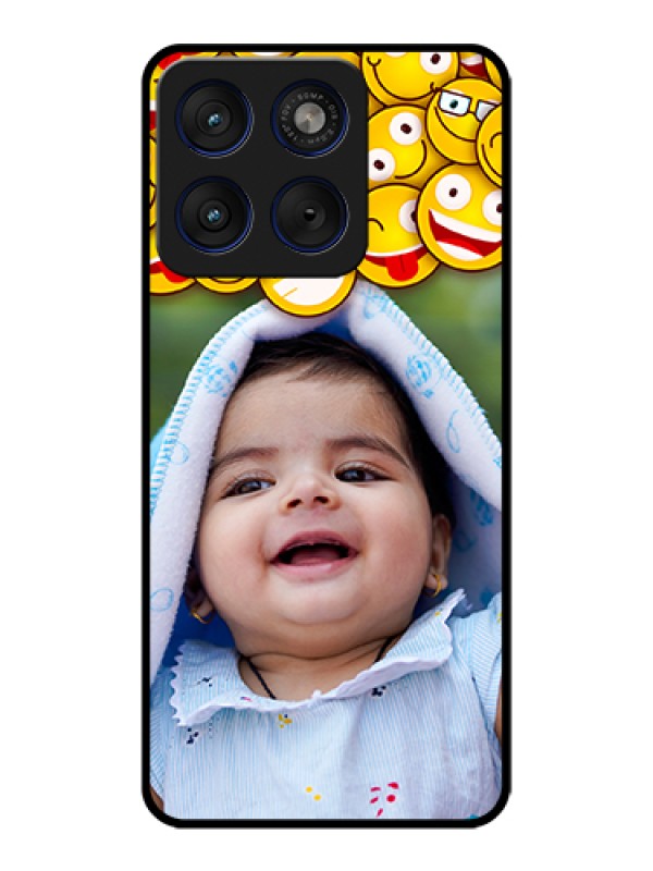 Custom Motorola Edge 70 5G Custom Glass Phone Case - With Smiley Emoji Design