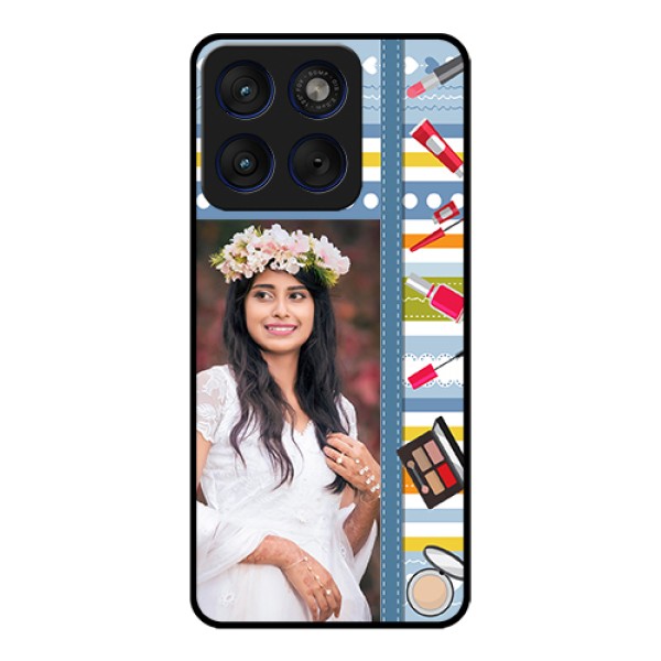 Motorola Edge 70 5G Custom Glass Phone Case - Makeup Icons Design