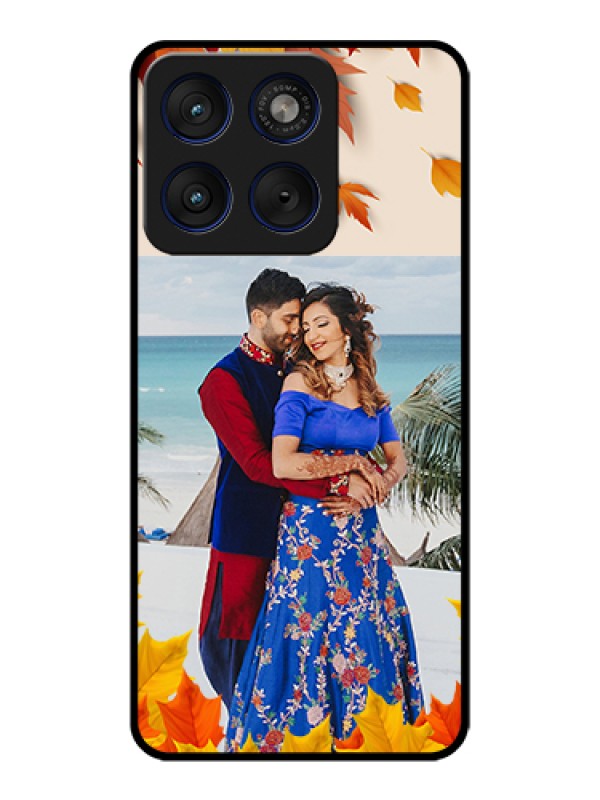 Custom Motorola Edge 70 5G Custom Glass Phone Case - Autumn Maple Leaves Design