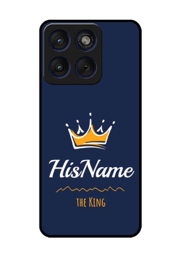 Motorola Edge 70 5G Custom Glass Phone Case - King With Name Design