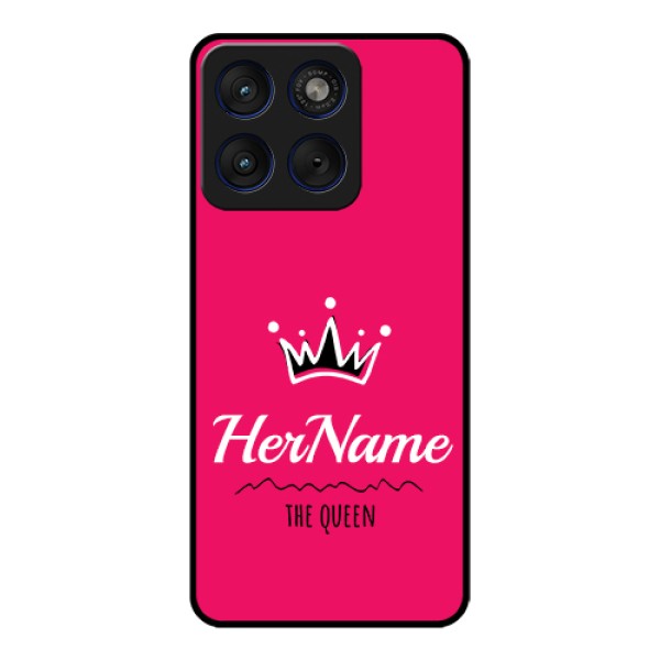 Motorola Edge 70 5G Custom Glass Phone Case - Queen With Name Design Motorola Edge 70 5G Custom Glass Phone Case - Queen With Name Design