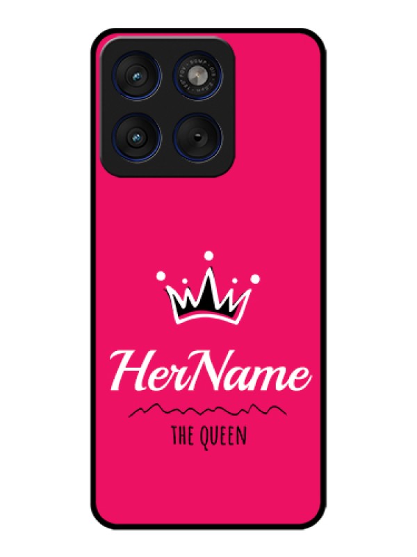Custom Motorola Edge 70 5G Custom Glass Phone Case - Queen With Name Design