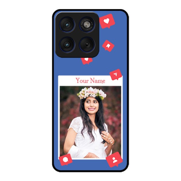 Motorola Edge 70 5G Custom Glass Phone Case - Like Share And Comment Design
