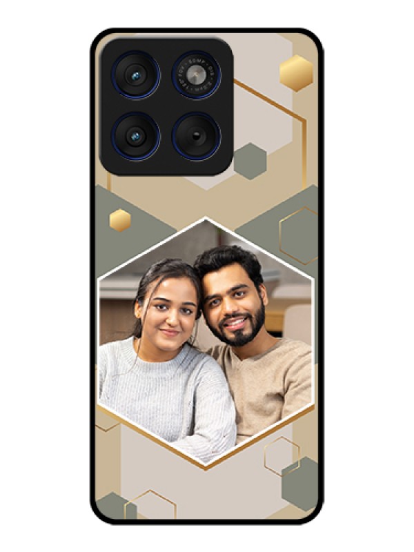 Custom Motorola Edge 70 5G Custom Glass Phone Case - Stylish Hexagon Pattern Design
