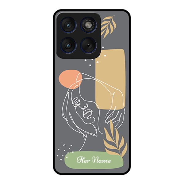 Motorola Edge 70 5G Custom Glass Phone Case - Gazing Woman Line Art Design Motorola Edge 70 5G Custom Glass Phone Case - Gazing Woman Line Art Design