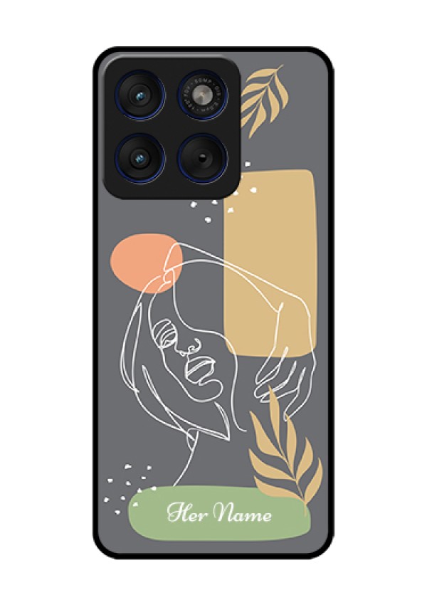 Motorola Edge 70 5G Custom Glass Phone Case - Gazing Woman Line Art Design