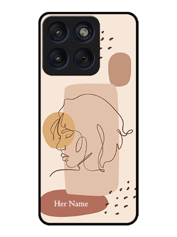 Custom Motorola Edge 70 5G Custom Glass Phone Case - Calm Woman Line Art Design