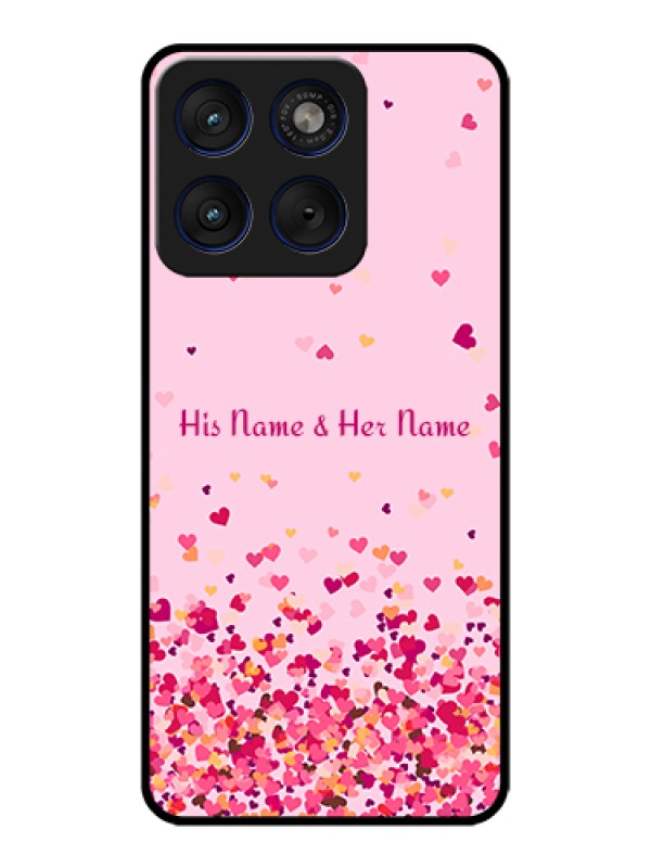 Custom Motorola Edge 70 5G Custom Glass Phone Case - Floating Hearts Design