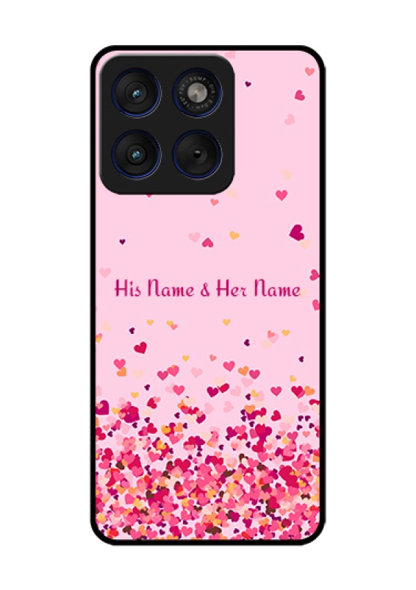 Motorola Edge 70 5G Custom Glass Phone Case - Floating Hearts Design