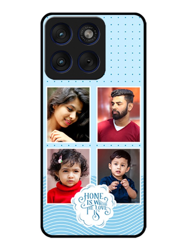 Custom Motorola Edge 70 5G Custom Glass Phone Case - Cute Love Quote With 4 Pic Upload Design