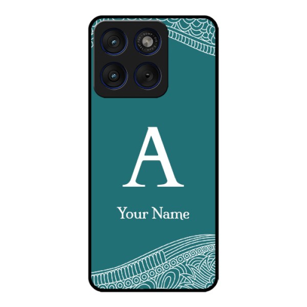 Motorola Edge 70 5G Custom Glass Phone Case - Line Art Pattern With Custom Name Design Motorola Edge 70 5G Custom Glass Phone Case - Line Art Pattern With Custom Name Design