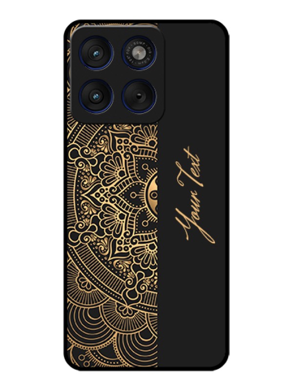 Custom Motorola Edge 70 5G Custom Glass Phone Case - Mandala Art With Custom Text Design