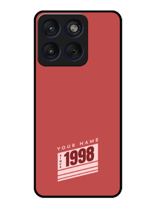 Custom Motorola Edge 70 5G Custom Glass Phone Case - Red Custom Year Of Birth Design