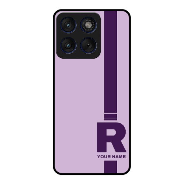Motorola Edge 70 5G Custom Glass Phone Case - Simple Dual Tone Stripe With Name Design Motorola Edge 70 5G Custom Glass Phone Case - Simple Dual Tone Stripe With Name Design