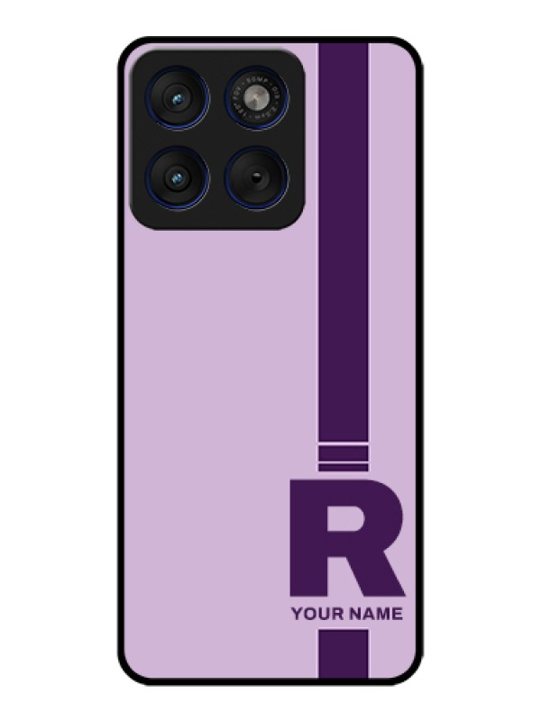 Custom Motorola Edge 70 5G Custom Glass Phone Case - Simple Dual Tone Stripe With Name Design