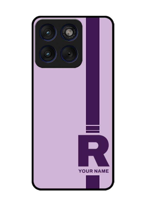 Motorola Edge 70 5G Custom Glass Phone Case - Simple Dual Tone Stripe With Name Design
