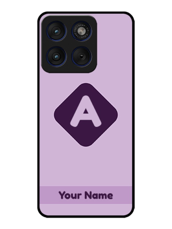 Custom Motorola Edge 70 5G Custom Glass Phone Case - Custom Letter In Curved Badge Design