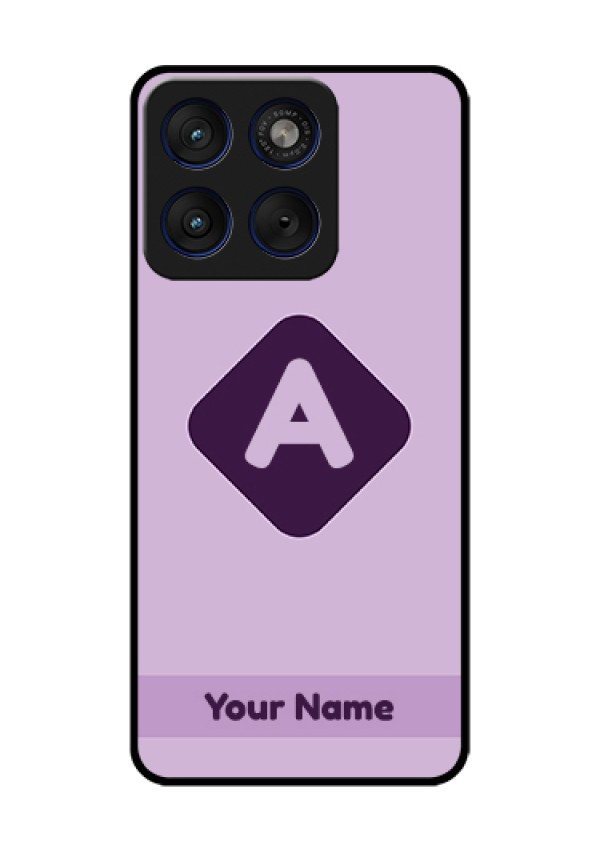 Motorola Edge 70 5G Custom Glass Phone Case - Custom Letter In Curved Badge Design