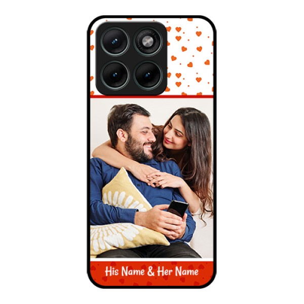 Motorola Edge 70 Fusion Custom Glass Phone Case - Orange Love Symbol Design Motorola Edge 70 Fusion Custom Glass Phone Case - Orange Love Symbol Design