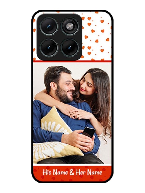 Custom Motorola Edge 70 Fusion Custom Glass Phone Case - Orange Love Symbol Design