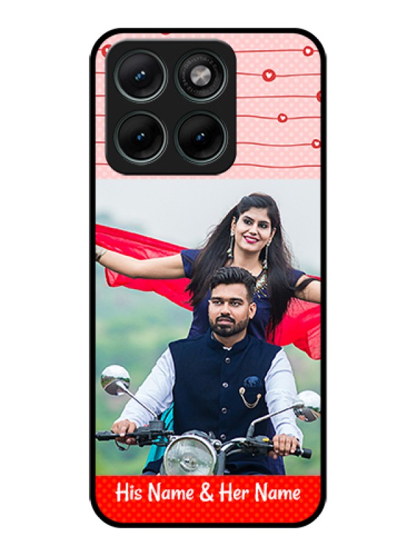 Custom Motorola Edge 70 Fusion Custom Glass Phone Case - Red Pattern Case Design