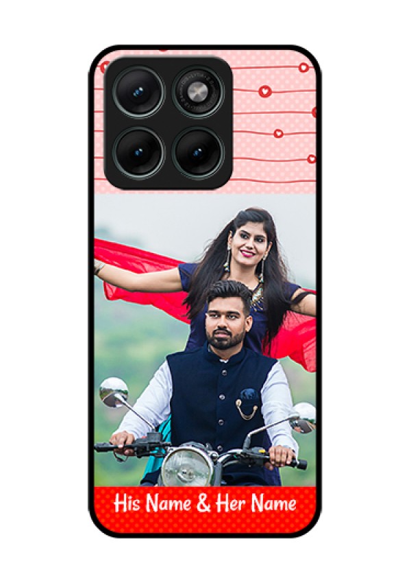 Motorola Edge 70 Fusion Custom Glass Phone Case - Red Pattern Case Design
