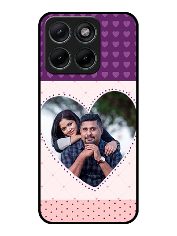 Custom Motorola Edge 70 Fusion Custom Glass Phone Case - Violet Love Dots Design