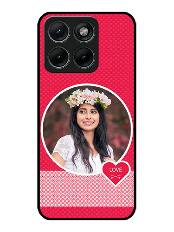 Custom Motorola Edge 70 Fusion Custom Glass Phone Case - Pink Color Pattern Design