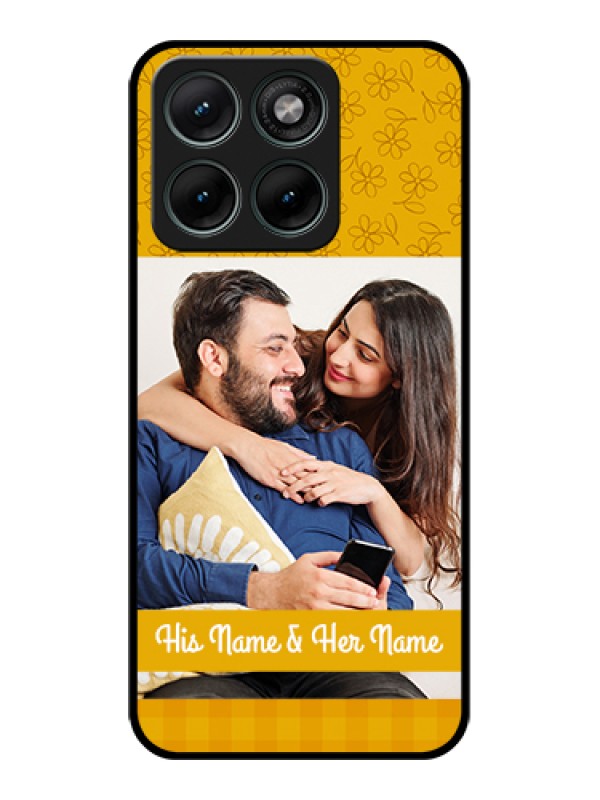 Custom Motorola Edge 70 Fusion Custom Glass Phone Case - Yellow Floral Design