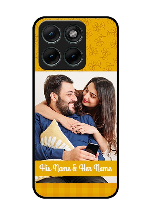 Motorola Edge 70 Fusion Custom Glass Phone Case - Yellow Floral Design