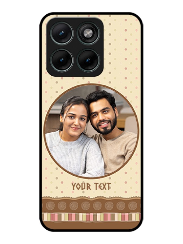 Custom Motorola Edge 70 Fusion Custom Glass Phone Case - Brown Dotted Mobile Case Design