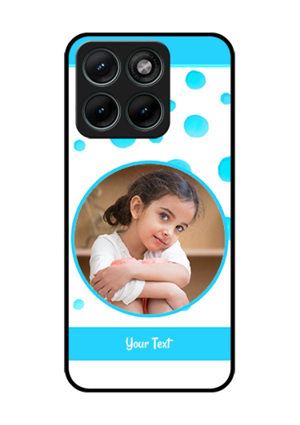 Motorola Edge 70 Fusion Custom Glass Phone Case - Blue Bubbles Pattern Design