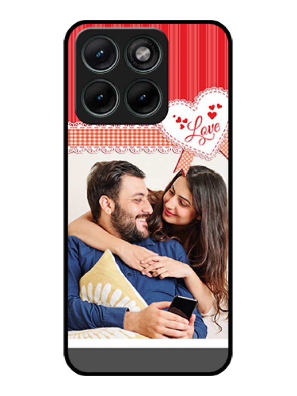 Custom Motorola Edge 70 Fusion Custom Glass Phone Case - Red Love Pattern Design