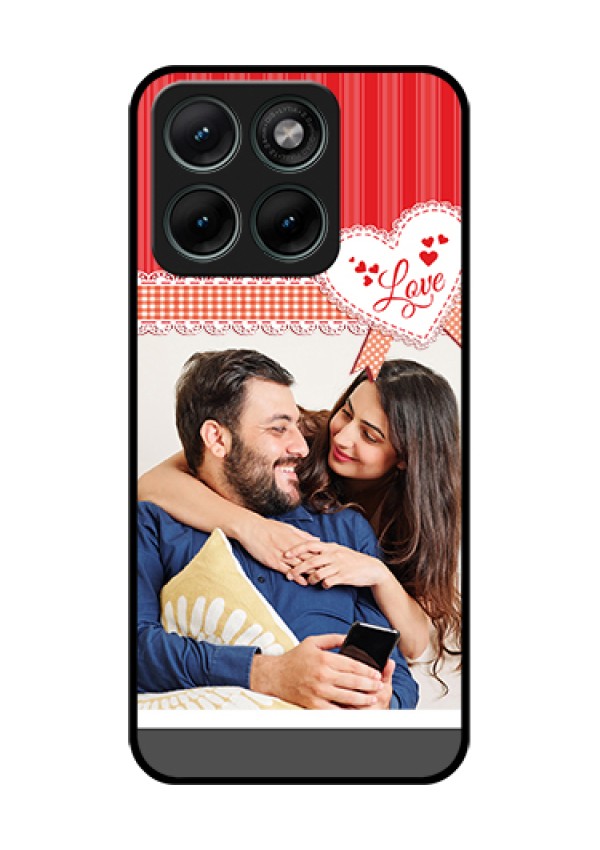 Motorola Edge 70 Fusion Custom Glass Phone Case - Red Love Pattern Design