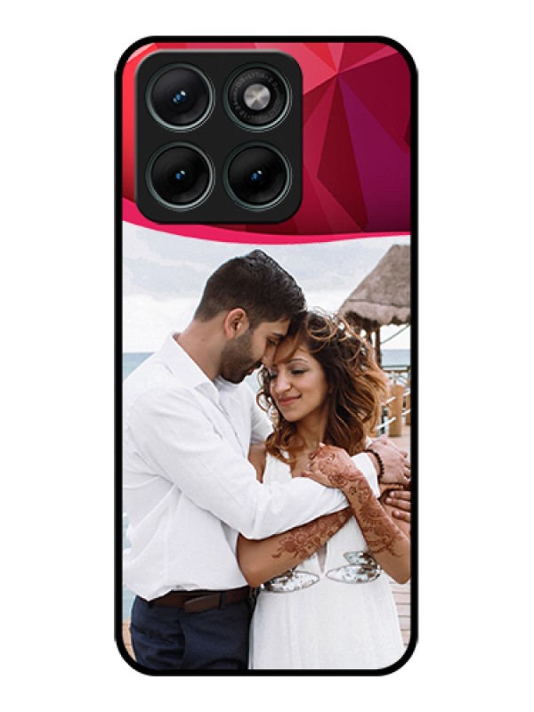 Custom Motorola Edge 70 Fusion Custom Glass Phone Case - Red Abstract Design