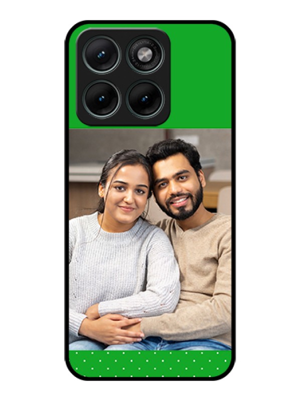 Custom Motorola Edge 70 Fusion Custom Glass Phone Case - Green Pattern Design
