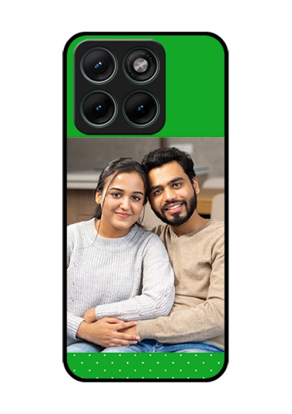 Motorola Edge 70 Fusion Custom Glass Phone Case - Green Pattern Design