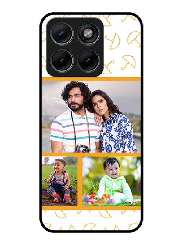 Custom Motorola Edge 70 Fusion Custom Glass Phone Case - Yellow Pattern Design