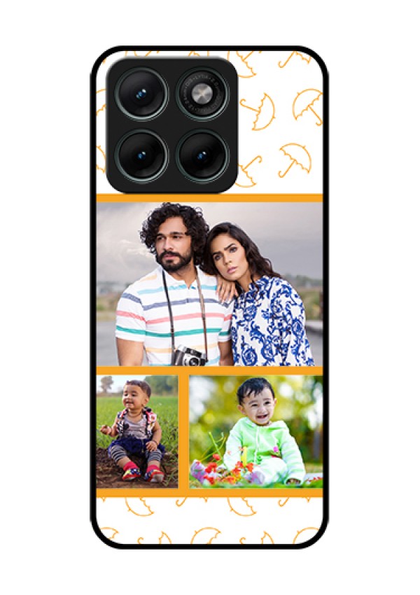 Motorola Edge 70 Fusion Custom Glass Phone Case - Yellow Pattern Design