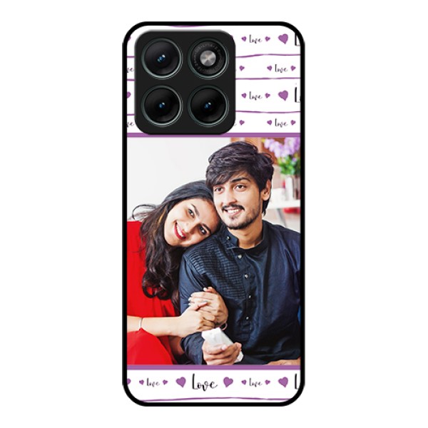 Motorola Edge 70 Fusion Custom Glass Phone Case - Couples Heart Design