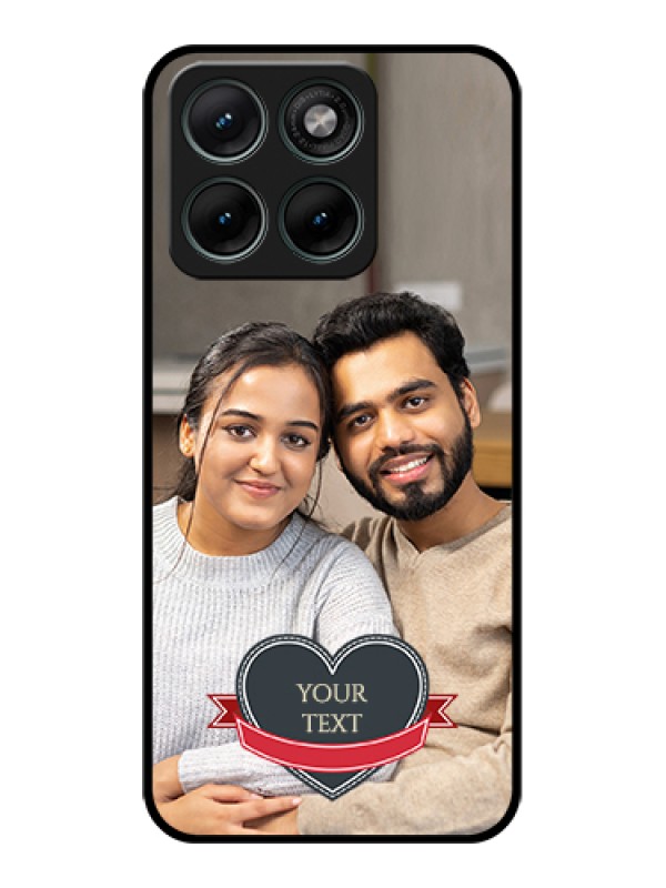 Custom Motorola Edge 70 Fusion Custom Glass Phone Case - Just Married Couple Design