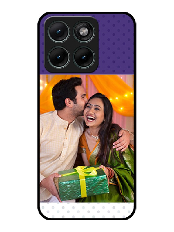 Custom Motorola Edge 70 Fusion Custom Glass Phone Case - Violet Colored Pattern Design