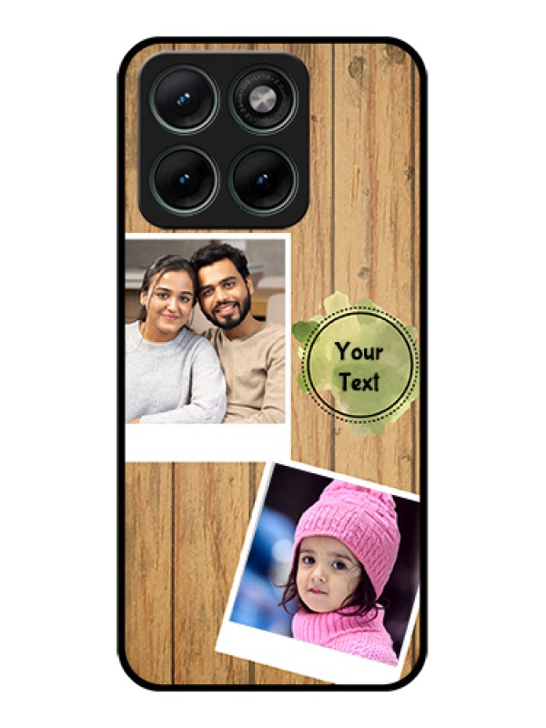 Custom Motorola Edge 70 Fusion Custom Glass Phone Case - Wooden Texture Design