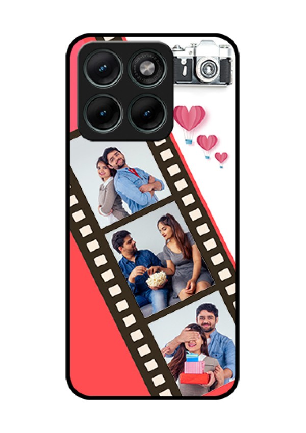 Motorola Edge 70 Fusion Custom Glass Phone Case - 3 Image Holder With Film Reel