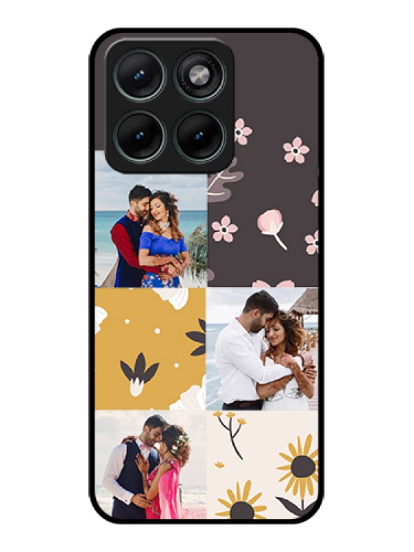 Custom Motorola Edge 70 Fusion Custom Glass Phone Case - 3 Images With Floral Design