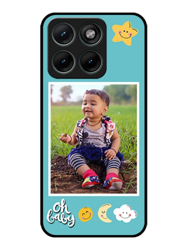 Custom Motorola Edge 70 Fusion Custom Glass Phone Case - Smiley Kids Stars Design