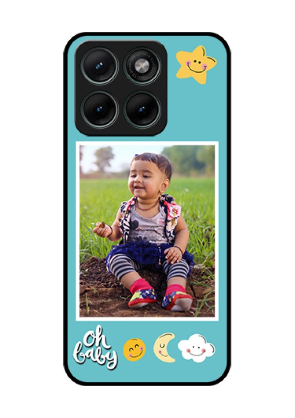 Motorola Edge 70 Fusion Custom Glass Phone Case - Smiley Kids Stars Design