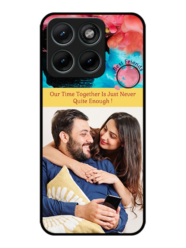 Custom Motorola Edge 70 Fusion Custom Glass Phone Case - Quote With Acrylic Painting Design