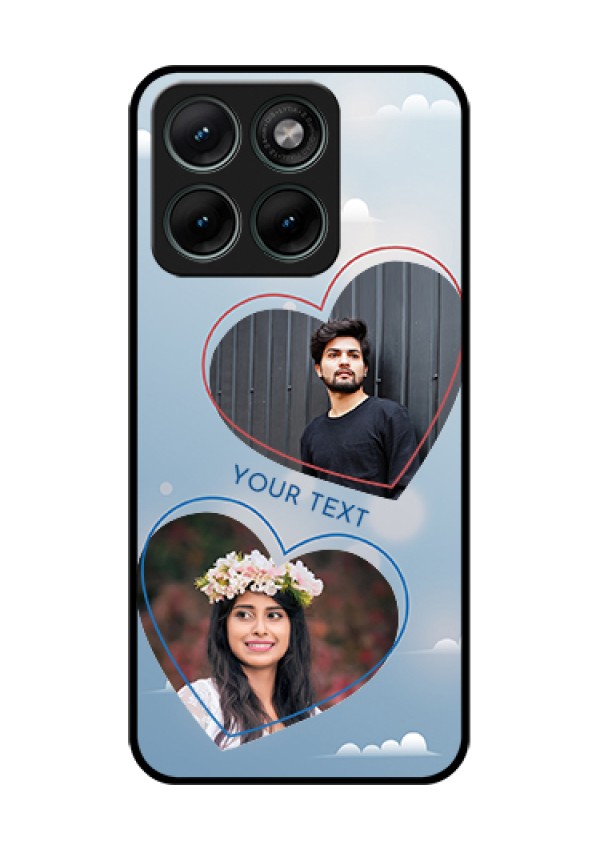 Motorola Edge 70 Fusion Custom Glass Phone Case - Blue Color Couple Design