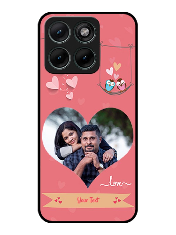 Custom Motorola Edge 70 Fusion Custom Glass Phone Case - Peach Color Love Design